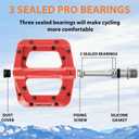 Mountain Bike Pedals Flat - MTB Pedals Flat, Bicycle Pedals for BMX/MTN/Road/Gravel/EBike, BMX Pedals, Platform Pedals, Adults & Kids Bike Replacement Upgrades Parts 9/16
