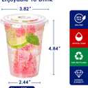 JOLLY CHEF 16 oz Plastic Cups with Lids, 500 Packs Crystal PET Clear Cups, Disposable Ice Coffee Cups with Lids For Coffee Milkshake Daily Use, Party, Wedding, Christmas