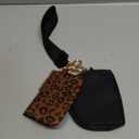 Mum's Memory Mini Zip Around Wristlet Wallets for Women -KeyChain Wallet with Detachable Dual Pouch Wristlet -Key Chain Coin Purse Small Wallets (Brown Leopard)