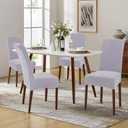 Smiry Velvet Stretch Dining Room Chair Covers Set of 4, Soft Removable Washable Chair Slipcovers Kitchen Parsons Chair Protector, Light Grey