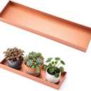 Wesiti Galvanized Tray for Planters, 19.7 Inch Metal Plant Tray, 19.7" x 5.3" x 1.2"