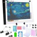 A3 Diamond Painting LED Light Pad Kit, 5D Diamond Painting Accessories Tool Kit Full Drill for Adults, Supplies Includes Storage Case, Pens,Stand,Pad Board and More