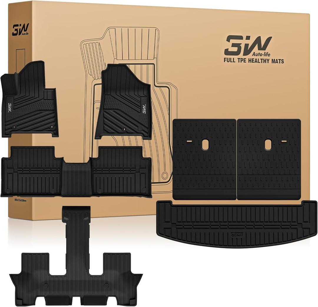 3W Floor Mats & Cargo Liner for Hyundai Santa Fe 2024-2026 Hybrid