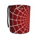 Red Spider Web Car Trash Can Collapsible Garbage Can,Hanging Trash Bag Water Proof with Suitable for Storage for Car Interiors,Home (One Size)