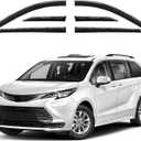 Rain Guards Window Visors 6 Piece Set for Toyota Sienna 2021 2022 2023 2024 2025 / Safe RAIN Out-Channel Guard Deflector(for Sienna 21-25 6-Piece Set Chrome)