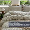 NSNLGSGC Tan Gingham Ruffle Duvet Cover Queen Size, 3 Pieces Taupe Soft Pre-Washed Microfiber Checked Plaid Comforter Cover Set, Vintage Farmhouse Bedding Set(Tan Gingham, Queen 90"x90")