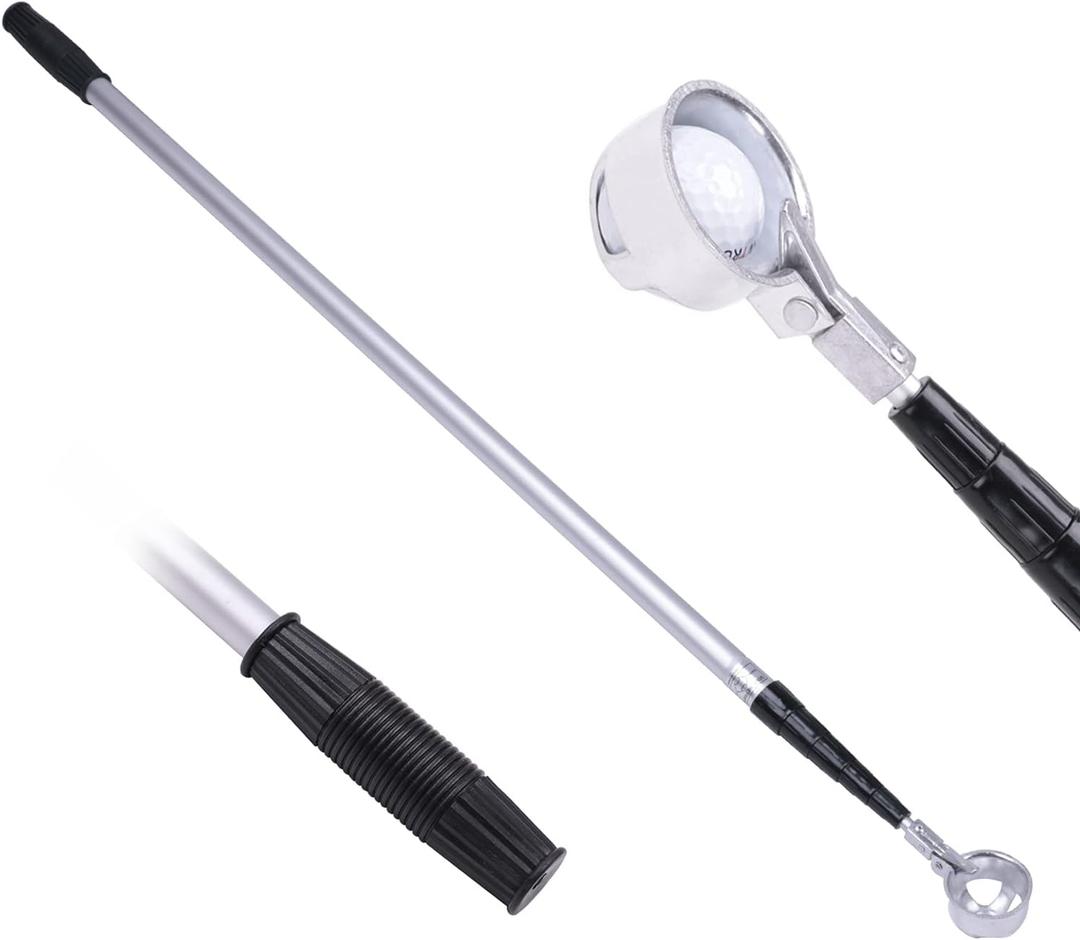 HOW TRUE Golf Ball Retriever, 15ft 18ft Aluminum Alloy Golf Ball Retriever for Water Telescopic Golf Ball Picker Upper, Golf Accessories for Men (18 feet)