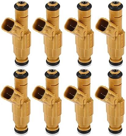 ACROPIX Car Fuel Injector Nozzle Replacement Fit for Lincoln Town Car 4.6L 98-01 for Ford Crown Victoria 4.6L 98-00 No.XW7Z-9F593-AB - Pack of 8 Orange