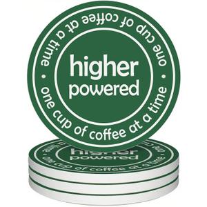 zcyhtqp, One Cup of Coffee at a Time, Funny Absorbent Round Ceramic Stone Coasters Set of 4 with Cork Base, Funny Coffee Coasters, Gifts for Home, Kitchen, Office Table Dcor