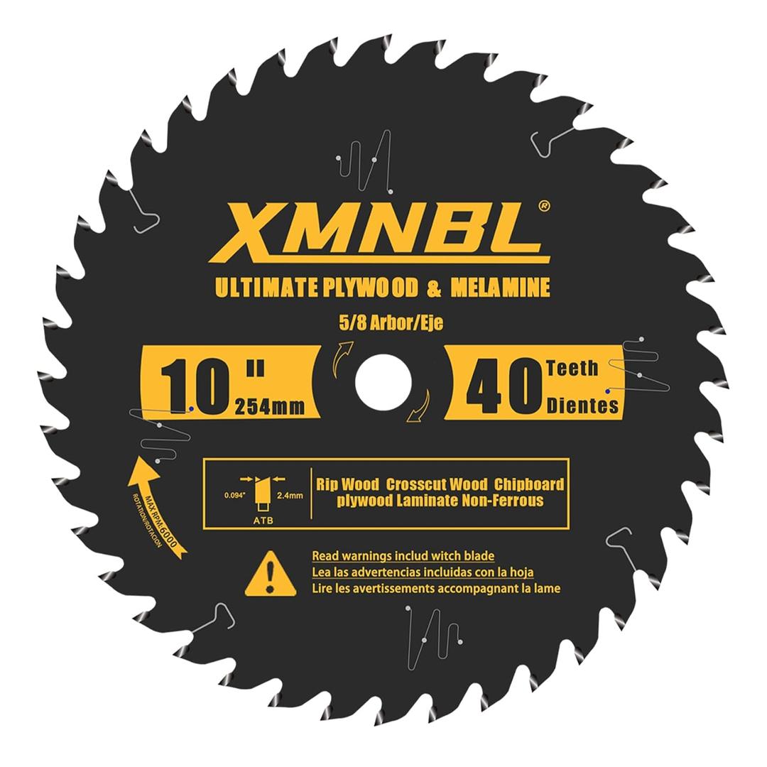 10-Inch Table Saw Blade,10-Inch Framing Saw Blade Table Blade for Cutting Hardwoods,Softwoods,Veneered Plywood,and Other Woods Fine Finishing Saw Blades,40 ATB,5/8-Inch ARBO Arbor