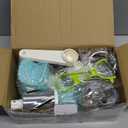 Ourokhome Rotary Cheese Grater Hand Crank, Kitchen Shredder Speed Mandolin Slicer Nut Grinder with Handle and Drum Blades for Cheese, Vegetable, Walnut, Chocolate, Potato, Carrot, 3 Blades, Blue