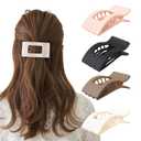 2 x Flat Hair Clips Claw for Women,Large Flat Claw Clips,Non-Slip Strong Hold French Hair Clips for Thick Thin Hair(Multi-colored)
