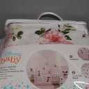 Disney Minnie Mouse My Happy Place Pink, Black, Gray, and White 3 Piece Nursery Crib Bedding Set - Comforter, 100% Cotton Fitted Crib Sheet, and Crib Skirt