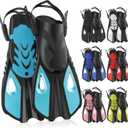 Snorkel Fins, Swim Fins Travel Size Short Adjustable for Snorkeling Diving Adult Men Women Open Heel Swimming Flippers, Size: L/XL (US Men 8.5-11.5 / Women 9.5-12.5)