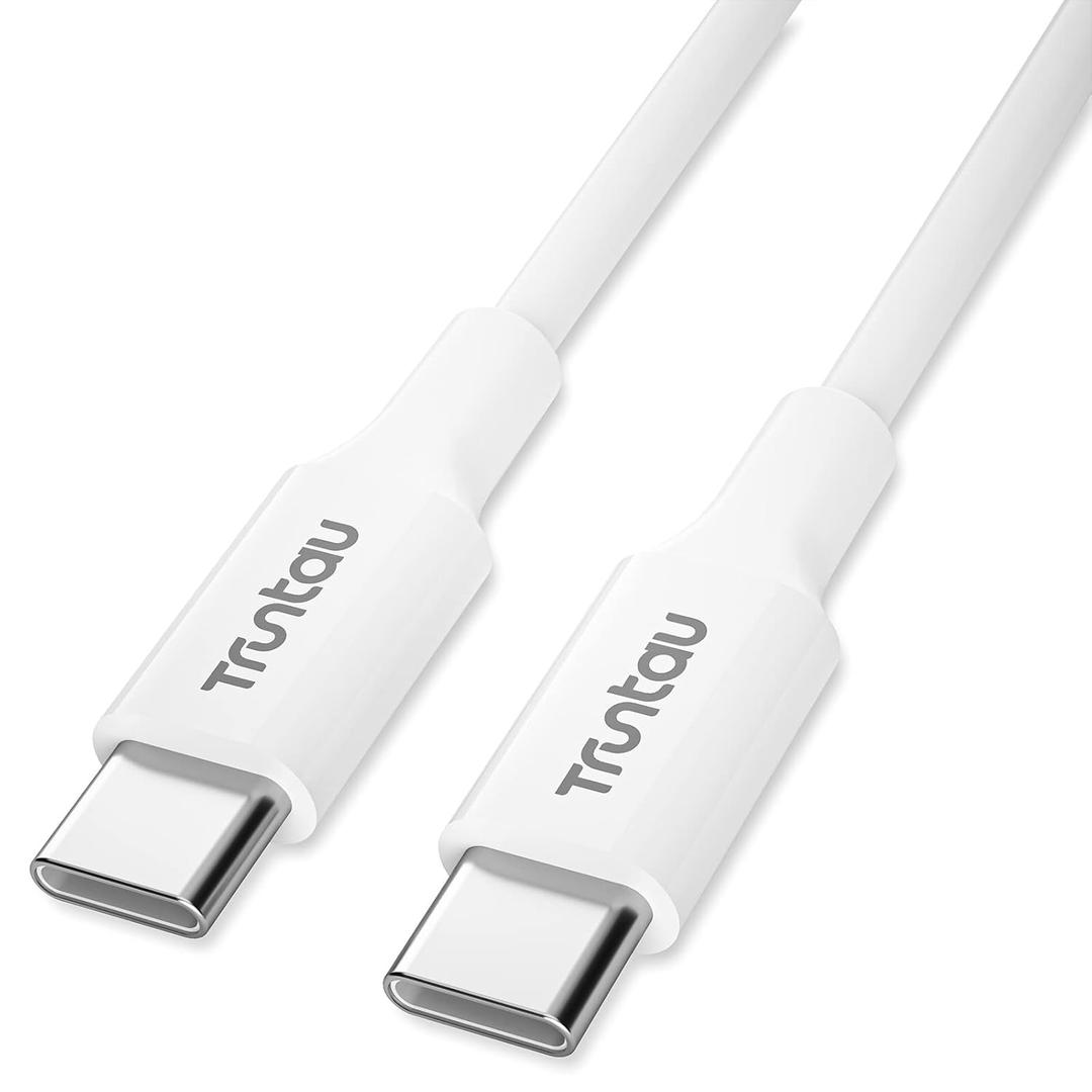 USB c to c Cable, Premium USB to USB c Cable Standard Length, Fast Charging Data Sync Usbc to Usbc Cable for iPhone 15 Pro Plus Max, Samsung S10 Plus Note 20, etc, White 3.3 ft (3.3 ft, White)