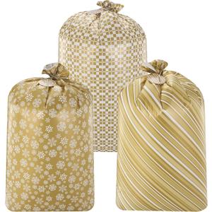 JOYIN 3 PCS 56x36 Jumbo present Bags Parties Gold for Xmas Large Holiday Plastic Gift Bag, Christmas Decorations, Carry-on Luggage, Large Toys and Stuffed Animals