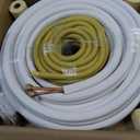 50ft Length Mini Split Line Set 1/4" 3/8" OD Copper Pipes Tubing and 3/8 White PE Thickened Insulated with Flared Nuts for Mini Split Air Conditioner HVAC or Heat Pump for 9000BTU (1/4+3/8 with wires)