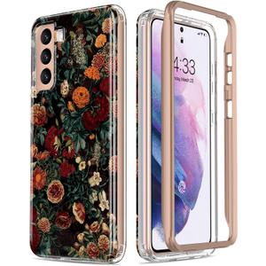 Esdot for Samsung Galaxy S21 Plus Case,Military Grade Passing 21ft Drop Test,Rugged Cover with Fashionable Designs for Women Girls,Protective Phone Case for Galaxy S21 Plus 6.7" Flower Garden