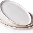 famiware Serving Platter, 16/14.6/12.9 Inch Serving Dishes for Entertaining, Party Serving Trays for Food, Buffet Oval Platters for Food, Large Plates for Bread Turkey Cheese Appetizer, Matte White