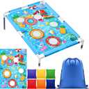 VioraWhite Summer Bean Bag Toss Game for Kids Outdoor Portable Cornhole Toys Set with 6 Bean Bags Family Party Games for Adult Boys Girls Indoor Camping Toddler Gift