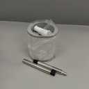 AONEZ Compact Toilet Brush & Holder, Stainless Steel Handle, Space Saving for Storage, Deep Cleaning, Drip-Proof, Easy to Assemble, Nylon Bristles, White & Grey