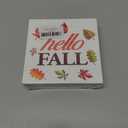 3 Pcs Fall Tiered Tray Decor Hello Fall Sign Home Decorations Autumn Pumpkins Truck 3 Pcs Wood Decorative Signs for Table Desk Shelf Wall, 5.7 x 5.7 inches, 5 x 5 inches, 4.3 x 4.3 inches