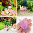 DOITOOL Glow in The Dark Aquarium Coral Reef Decor Mini Artificial Coral Ornament for Fish Tank 1.34 Inch Simulation Plant Decoration for Freshwater and Saltwater Tanks