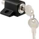 Prime-Line S 4005 Push-In Sliding Door Keyed Lock, 1 In., Diecast and Steel Components, Black Painted Finish (Single Pack)