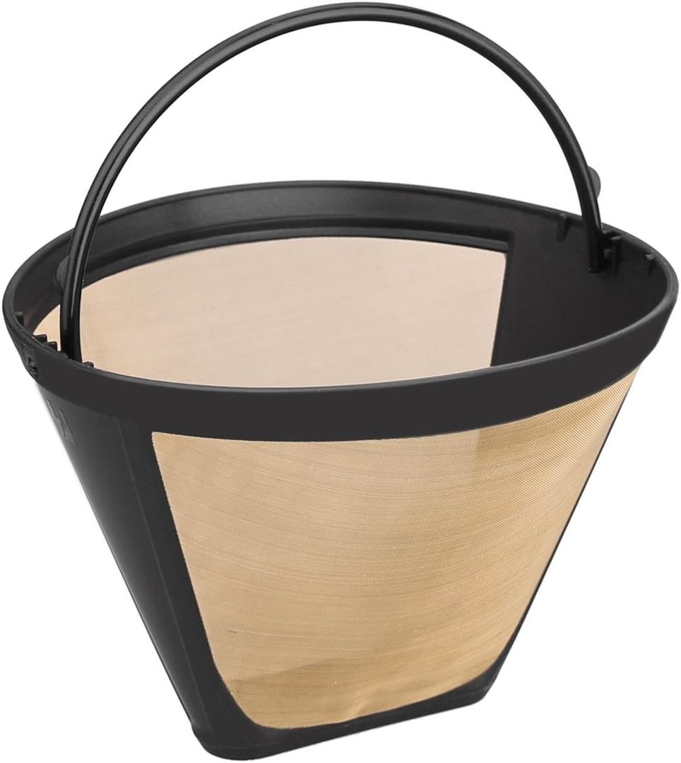 Gold Coffee filter - Permanent Reusable #4 Cone Shape metal Coffee Filter Compatible with Ninja CFP301 CFP201 Coffee Accessories - 4-1PCs