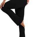 Sunzel No Front Seam Flare Leggings for Women with Pockets Hidden Butt Lifting Scrunch Tummy Control Mini Flared Yoga Pants 32" Inseam