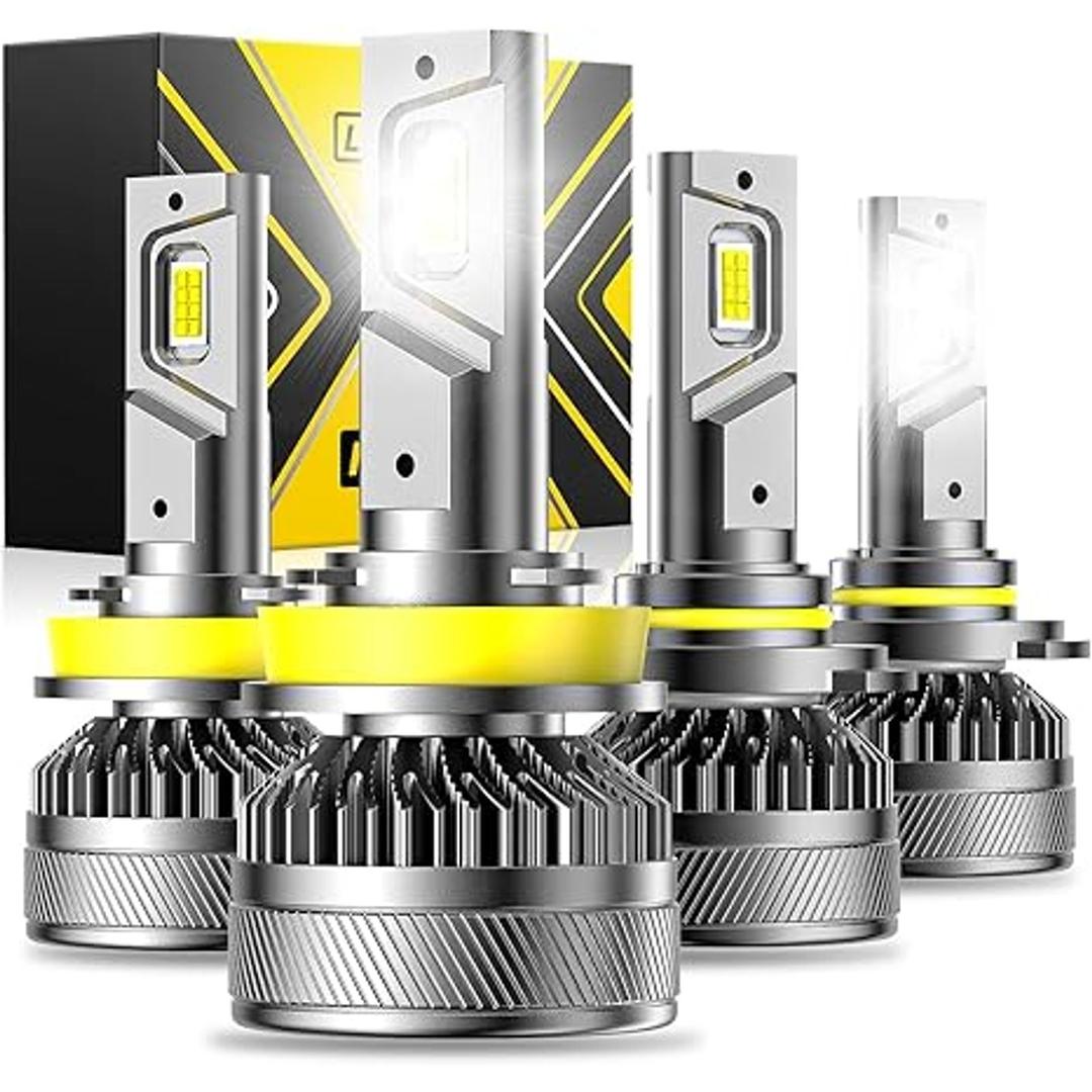 9005 H11 Light Bulbs Combo, 6500K Cold White Super Bright Fog Light, 140W, Pack of 2