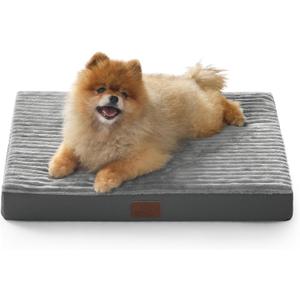 Bedsure Dog Bed for Small Dogs - Orthopedic Pet Beds with Removable Machine Washable Cover, NOT Waterproof Egg Crate Foam Puppy Pad, Suitable for Pet Up to 20 lbs, 23"x17" (Charcoal Grey)