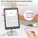 [2 Clips] Finger Ring Kindle Page Turner Remote Control for Paperwhite: Rechargeable Wireless Clicker for Reading on Bed for iPhone Android iPad, Camera Shutter & Video Record Accessories (Pink)