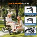 Reclining Transport Wheelchairs for Adults Lightweight Foldable Transport Chair with Telescopic Handle, Portable Folding Travel Transfer Wheel Chairs for Seniors