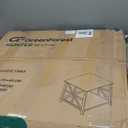 GreenForest Modern Living Room Coffee Table with 2 Tier Storage, Small Square Wood and Metal Farmhouse Center Table with Seamless One-Piece Tabletop, 27.55 Inch, Black