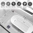 XIYUNTE Shower Mat Non Slip Bath Mat for Tub - 36 x 16 Inch Bathtub Mat Non Slip Shower Mat for Inside Shower, TPE Bath Mat with Powerful Suction Cup, Easy to Cut Bath Tub Mat, Grey