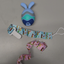 Easter Egg Bunny Baby Teether for Easter Basket Stuffers, Rabbit Egg Rattle Toy Teething for Easter Basket Essentials Infant Boys & Girls First Gifts with 2 Packs Easter Egg Pacifier Clip, 3 Months+ Pack of 3