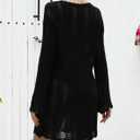 VIMPUNEC Crochet Swimsuit Coverup for Women Summer Bathing Suit Cover Ups Swimwear Beach Dress (Black, S)