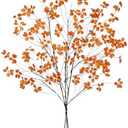 FAICOIA 3Pcs Artificial Branches with Leaves Greenery Faux Twigs and Branches 49" Artificial Plants Indoor Orange Fake Twigs Tree Long Stems for Office Wedding Shop Vase Fillers Home Fall Decor Autumn