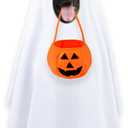 Dog Halloween Costumes, Dog Ghost Costume Funny Pet Ghost Costume with Pumpkin Candy Bag for Small Medium Large Dogs Pets (Large)
