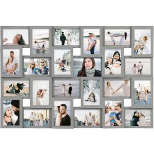 Jerry & Maggie 46 collage frame 24 pictures, picture frames collage wall decor, 24 slot picture frame Wall Hanging For 64 Photo, Grey