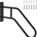 Handrails for Outdoor Steps,Stair Railing Indoor1-3 Step,Porch Railing & Deck Hand Rail Wall MountStair Hand Grab Bars,U-Shaped Safety Handrails