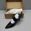 Coutgo Womens Slingback Pumps Closed Pointed Toe High Heels Belt Buckle Strap Dressy Work Shoes (8, Black)