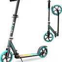 Scooter for Kids 6–12 & Adults, Max Load 240 LBS, Adjustable Height,Lightweight 2-Wheel, Foldable Kids Scooter with Big Wheels