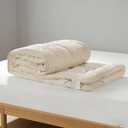 Luxury 100% Organic Wool Mattress Topper Made from Australian Merino,Extra Thick Pillow Top Mattress Pad with 100% Cotton Cover, Fuffy Mattress Cover (Beige, Queen(60"x80"))