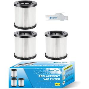 3 Pack DCV5801H Replacement Filter for Dewalt DCV580 DCV580H DCV581H 20V MAX Cordless Wet/Dry Vacuums