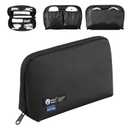 RIGHT AWAY Travel Tech Pouch，Waterproof Cord Case，Electronics Organizer Travel Case，Cable Organizer Storage Bag For Phone, Charger, Accessories（BLACK）