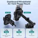 Phone Holders for Car, [Super Suction Cup] Car Phone Mount for Dashboard Windshield & Air Vent, Universal Car Accessories for iPhone 17/16/15, Samsung Galaxy, Most 4-7” Smartphones