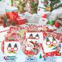 155Pcs Christmas Selfie Bulletin Board Decoration Set, Christmas Headwear Paper Cutouts DIY Photo Craft Cutouts Bulletin Board Border Trim, Classroom Chalkboard Supplies Wall Door Decor
