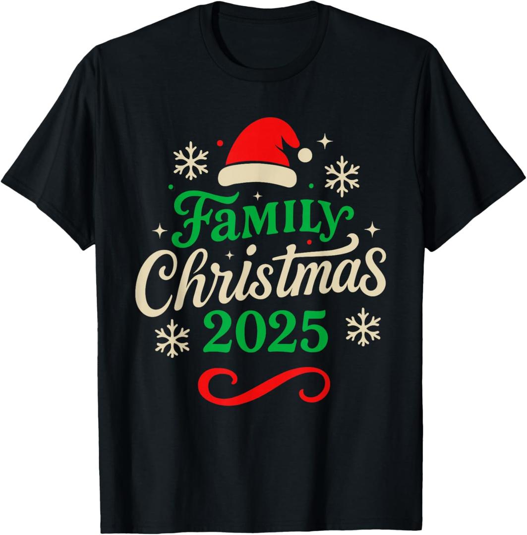 Family Christmas 2025 Matching Group Outfit Xmas Santa Squad T-Shirt Medium